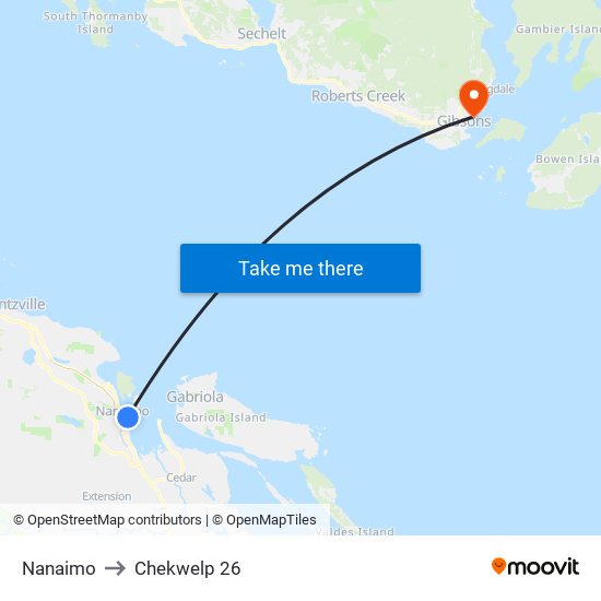 Nanaimo to Chekwelp 26 map