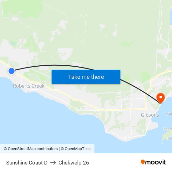 Sunshine Coast D to Chekwelp 26 map