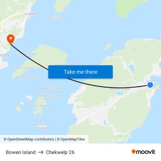 Bowen Island to Chekwelp 26 map