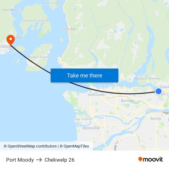 Port Moody to Chekwelp 26 map