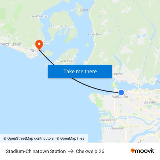Stadium-Chinatown Station to Chekwelp 26 map