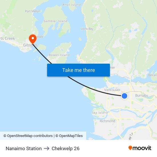 Nanaimo Station to Chekwelp 26 map