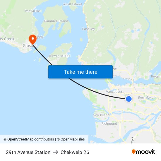 29th Avenue Station to Chekwelp 26 map