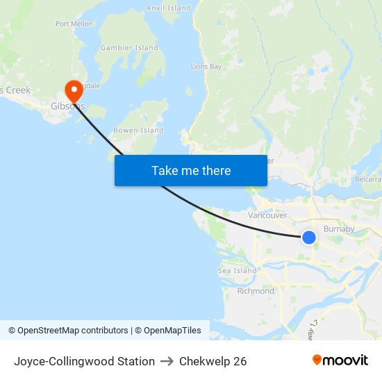 Joyce-Collingwood Station to Chekwelp 26 map