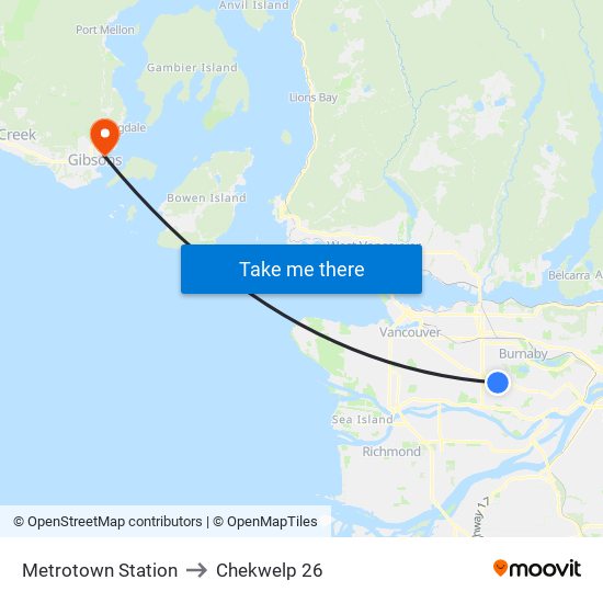 Metrotown Station to Chekwelp 26 map