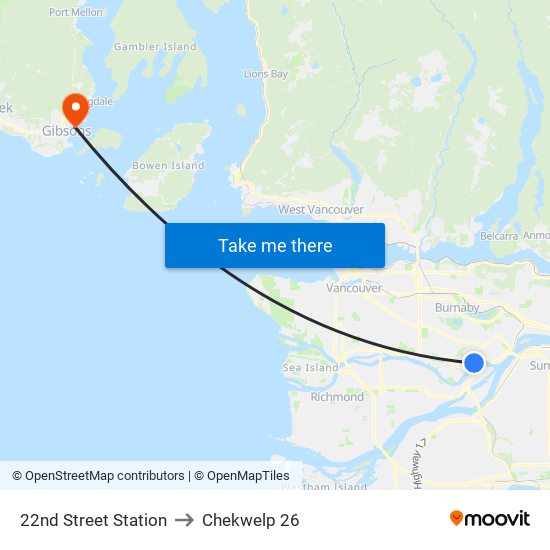 22nd Street Station to Chekwelp 26 map