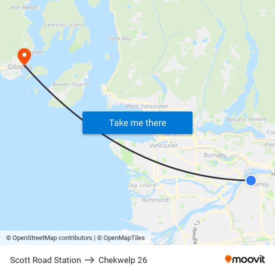 Scott Road Station to Chekwelp 26 map