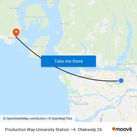 Production Way-University Station to Chekwelp 26 map