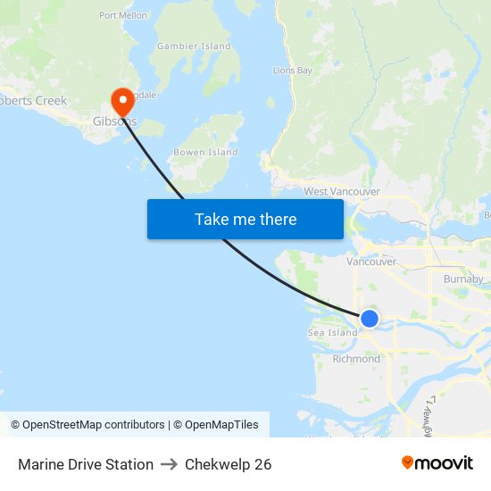 Marine Drive Station to Chekwelp 26 map