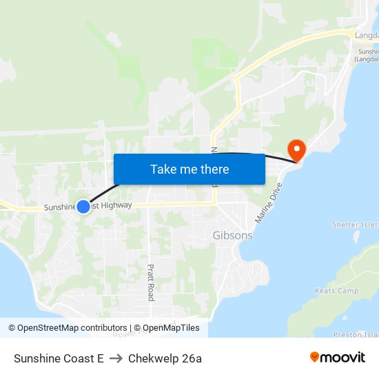 Sunshine Coast E to Chekwelp 26a map