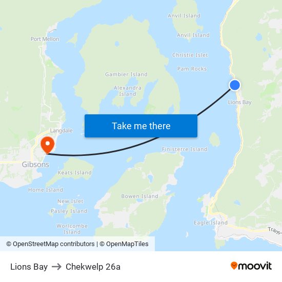 Lions Bay to Chekwelp 26a map