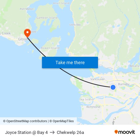 Joyce Station @ Bay 4 to Chekwelp 26a map