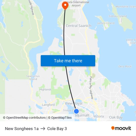 New Songhees 1a to Cole Bay 3 map