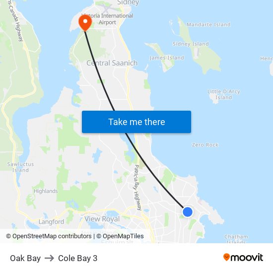 Oak Bay to Cole Bay 3 map