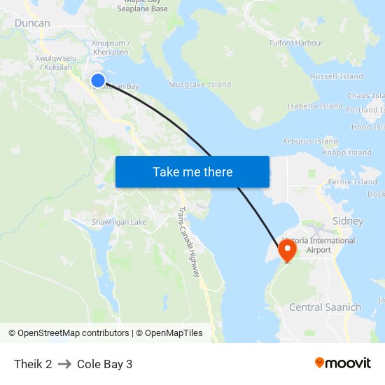 Theik 2 to Cole Bay 3 map