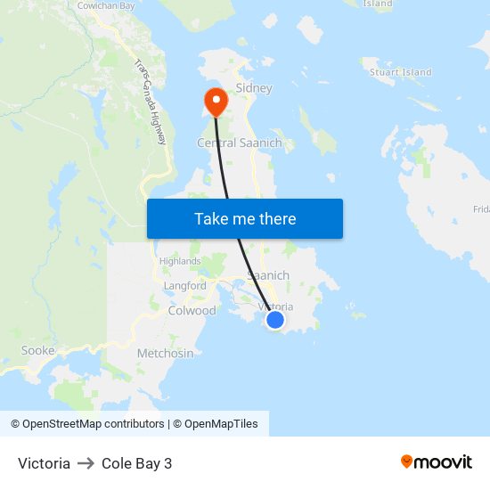 Victoria to Cole Bay 3 map