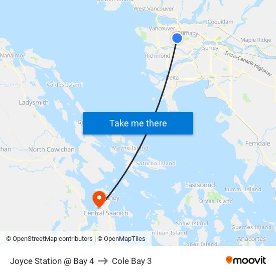 Joyce Station @ Bay 4 to Cole Bay 3 map