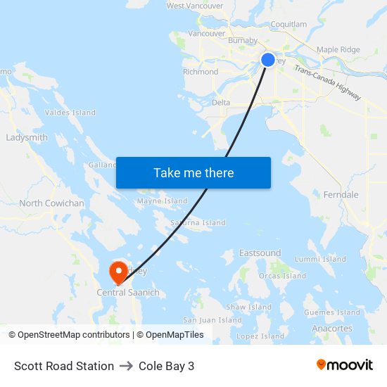 Scott Road Station to Cole Bay 3 map