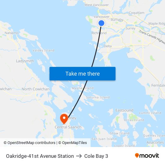 Oakridge-41st Avenue Station to Cole Bay 3 map