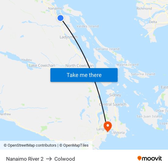 Nanaimo River 2 to Colwood map