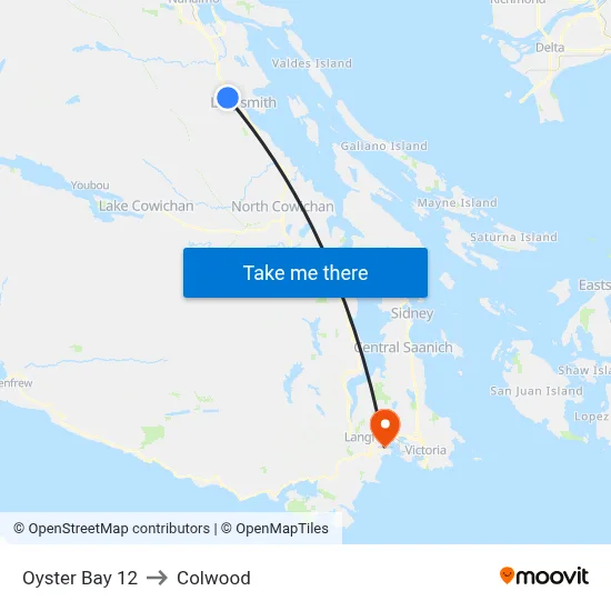 Oyster Bay 12 to Colwood map