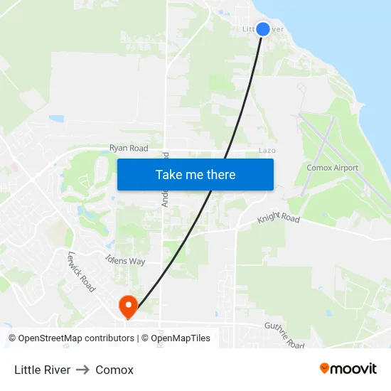 Little River to Comox map