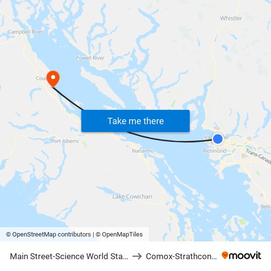 Main Street-Science World Station to Comox-Strathcona A map