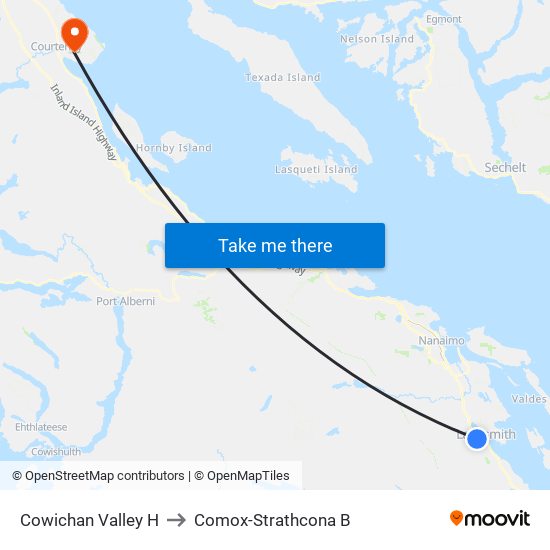 Cowichan Valley H to Comox-Strathcona B map