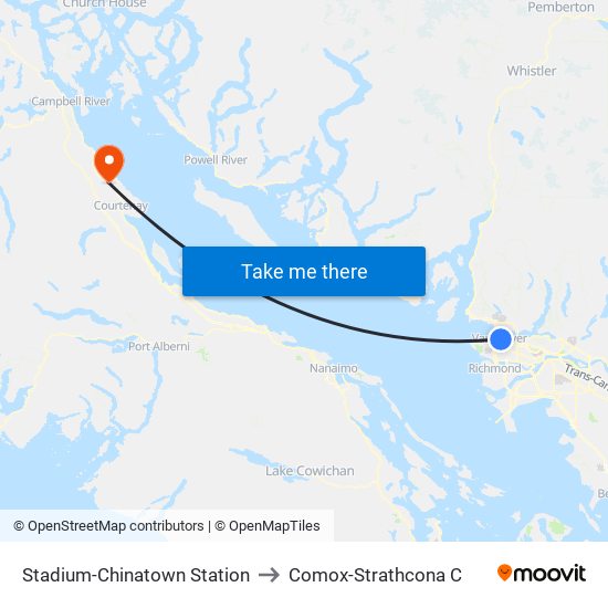 Stadium-Chinatown Station to Comox-Strathcona C map