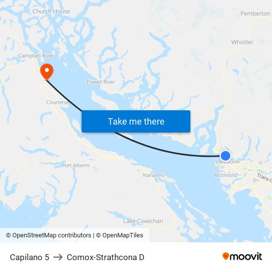 Capilano 5 to Comox-Strathcona D map