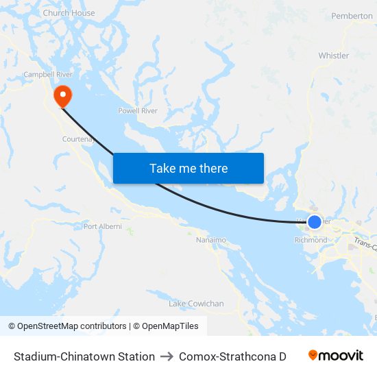Stadium-Chinatown Station to Comox-Strathcona D map