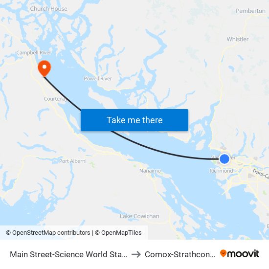 Main Street-Science World Station to Comox-Strathcona D map