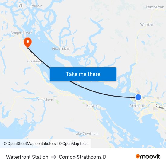 Waterfront Station to Comox-Strathcona D map