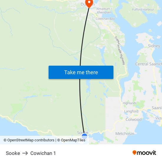 Sooke to Cowichan 1 map