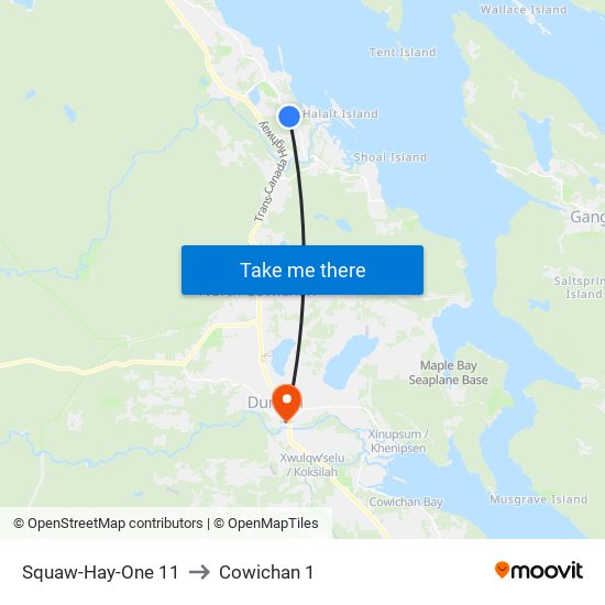 Squaw-Hay-One 11 to Cowichan 1 map
