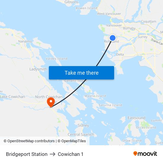 Bridgeport Station to Cowichan 1 map