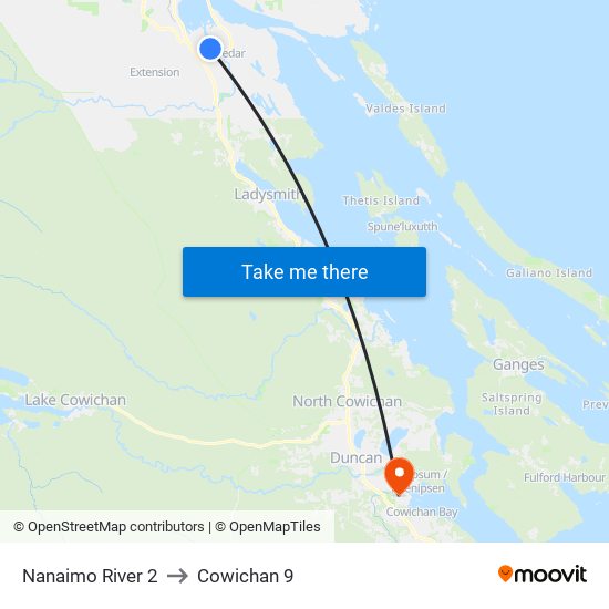 Nanaimo River 2 to Cowichan 9 map