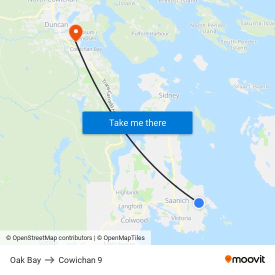 Oak Bay to Cowichan 9 map