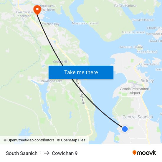 South Saanich 1 to Cowichan 9 map