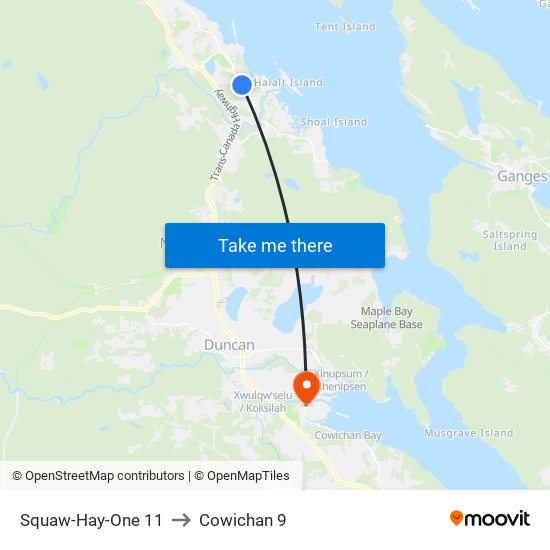 Squaw-Hay-One 11 to Cowichan 9 map