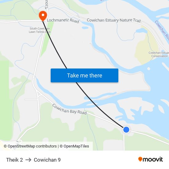 Theik 2 to Cowichan 9 map