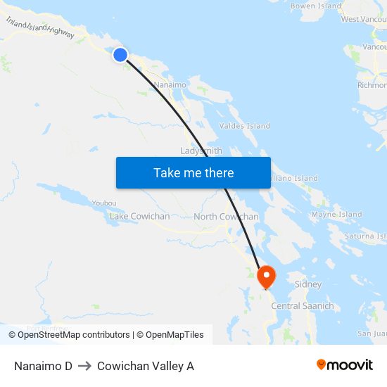 Nanaimo D to Cowichan Valley A map