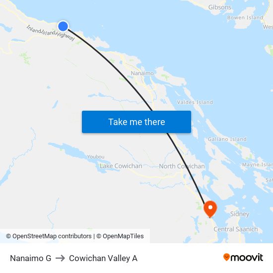 Nanaimo G to Cowichan Valley A map