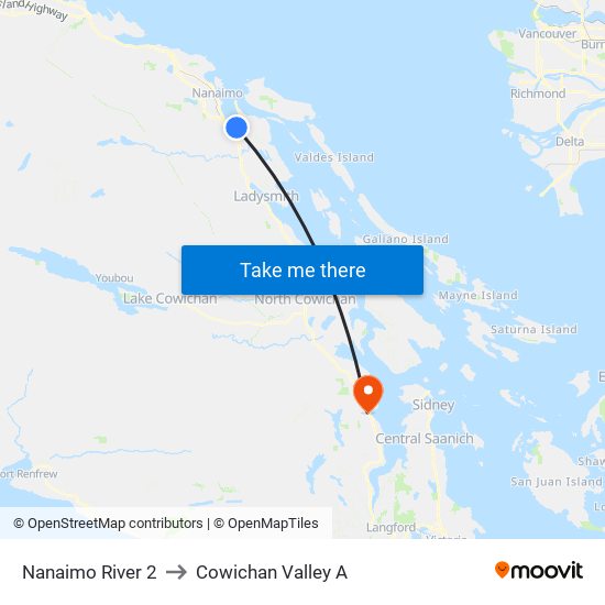 Nanaimo River 2 to Cowichan Valley A map