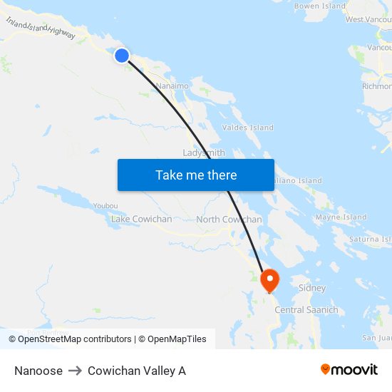 Nanoose to Cowichan Valley A map