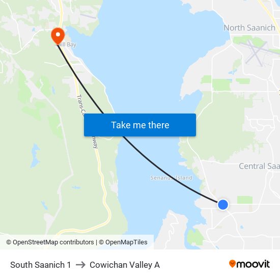 South Saanich 1 to Cowichan Valley A map