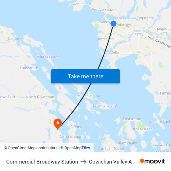 Commercial-Broadway Station to Cowichan Valley A map