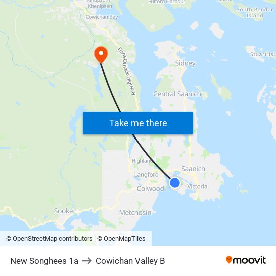 New Songhees 1a to Cowichan Valley B map