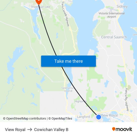 View Royal to Cowichan Valley B map
