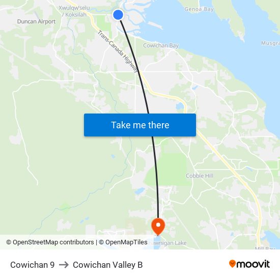 Cowichan 9 to Cowichan Valley B map